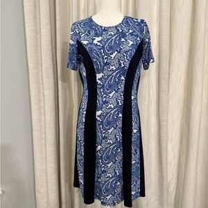 MICHAEL Michael Kors Blue and White Paisley Midi Dress